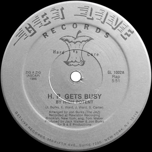 High Potent H.P. Gets Busy 1986 vinyl single featuring Jay-Z early appearance